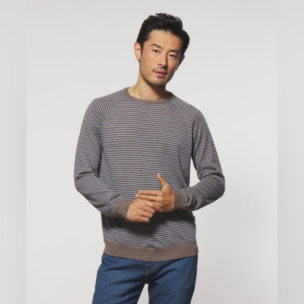 Johnnie-O Men’s Merino Wool  Crewneck Sweater Size‎ M Lightweight Gray  New